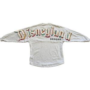 Disneyland Pastel Spirit Jersey Adult Small Ivory Nostalgic Puffy Cozy Lettering